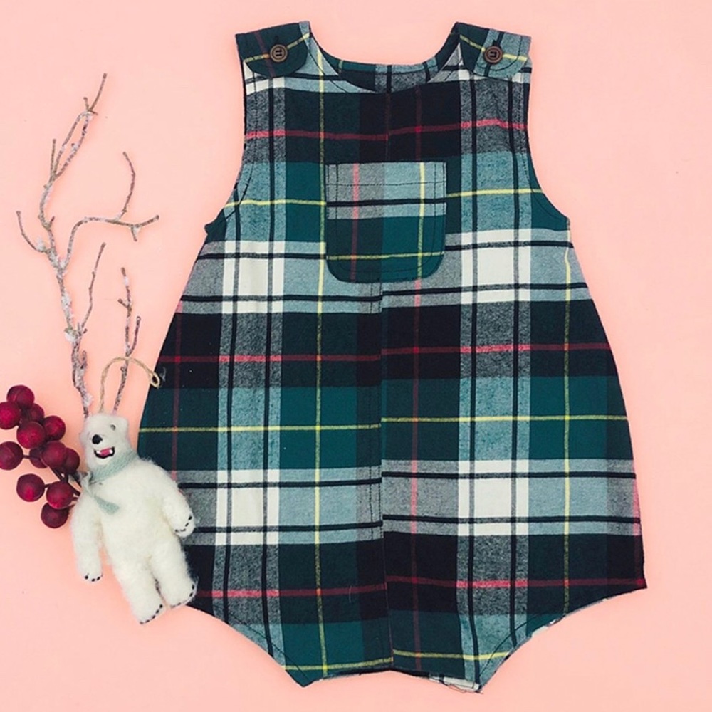 NWT Pink Chicken Plaid onesie 12-18 months